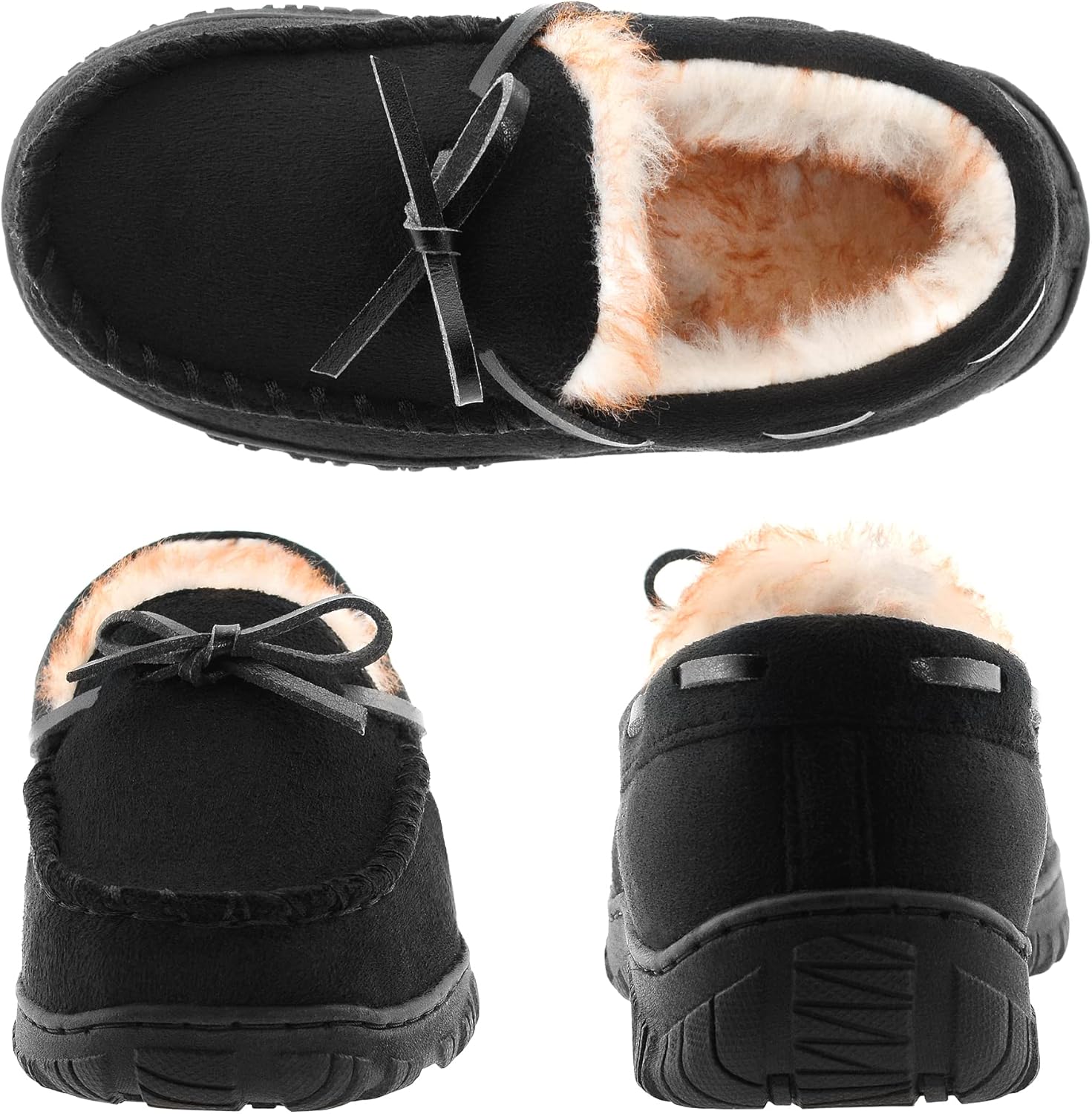 Boys Slippers House Moccasins Slippers for Boys with Memory Foam Nonslip Rubber Sole Indoor Outdoor Shoes for Boys - Image 2