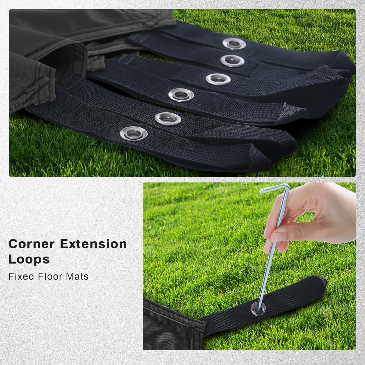 MASTERCANOPY Hexagonal Tent Footprint, 10x10FT Camping Footprint with Storage Bag