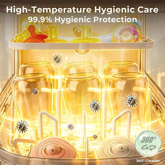 Baby Bottle Washer Steam Dryer: All in One Cleaning Machine for Bottles Pump Parts & Baby Essentials Replaces Hand Washing Effortless Daily Use