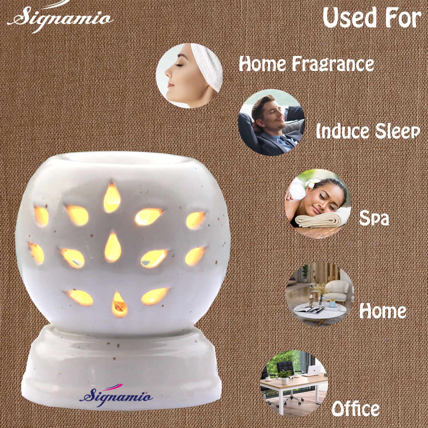 SIGNAMIO Aroma Burner Diffuser with 3 Oils (Rose/Lemon/Sandal) - DN-17 3