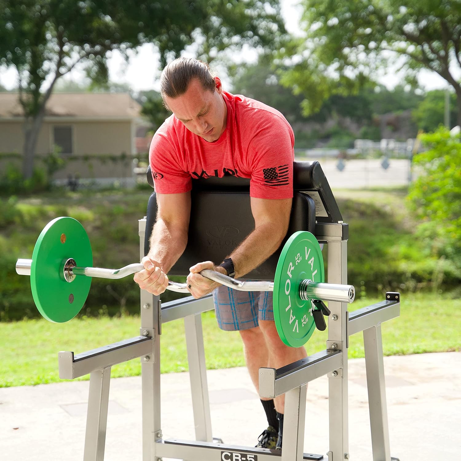 Valor Fitness Preacher Curl Bench - Adjustable Curling Machines Sit or Stand for Upper Body Home Gym Biceps Workout