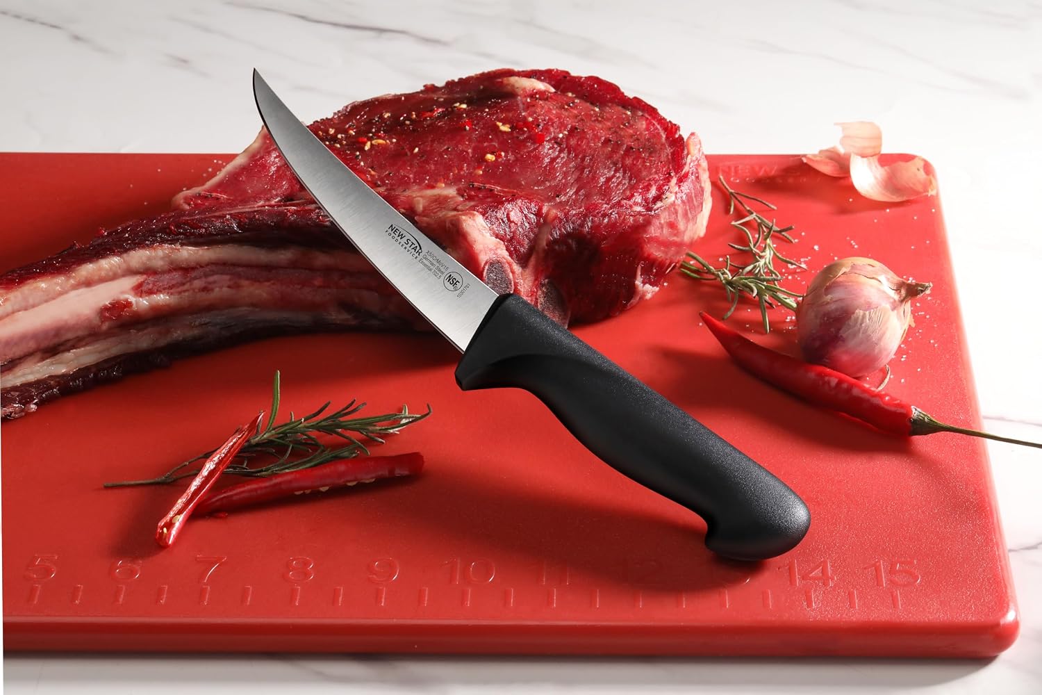 New Star Foodservice Cutlery Essentials 2-Piece Boning Knife Set, 6 Inch Flexible and Stiff, German X50CrMoV15 Steel