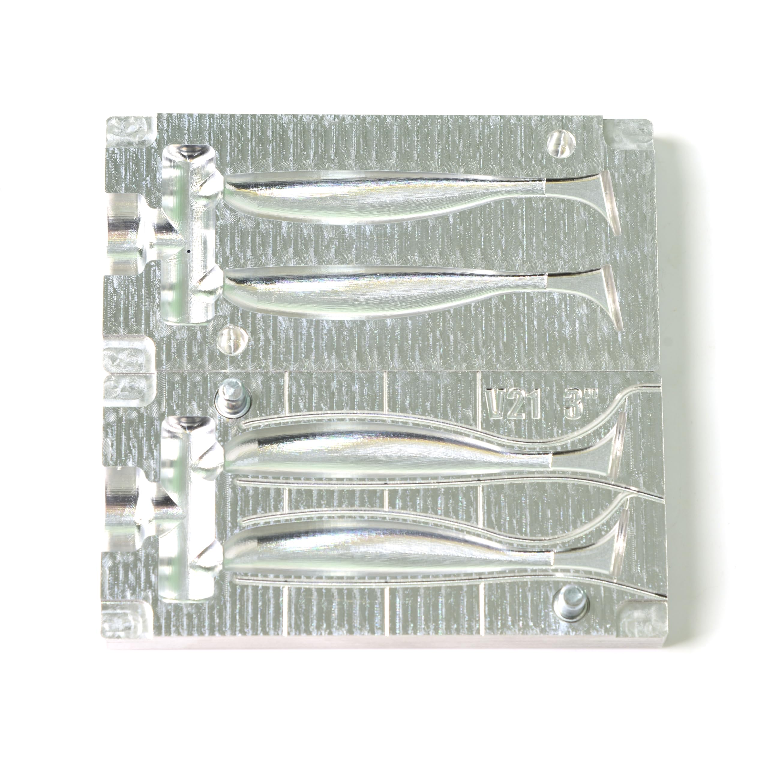 FatFish V21A-2C Köderform, weicher Kunststoff, Spritzgussform, 7,6 cm | Für Do-It Angelköder, Aluminium