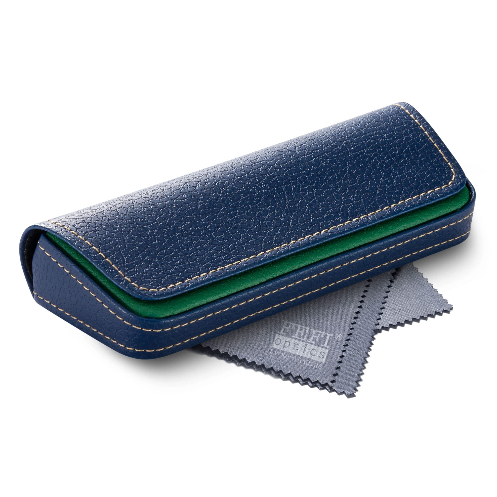 FEFI - Elegante custodia per occhiali in pelle bicolore