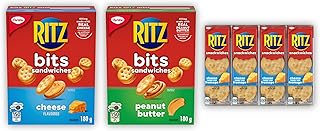 Ritz Bits Sandwiches Peanut Butter Flavour 180g with Ritz Bits Sandwiches Cheese Flavour 180g, and Ritz Crackers Cheese Sandwich Snackwiches, 304g