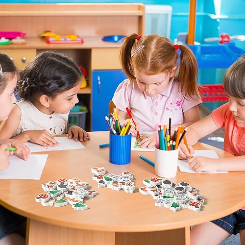 Miniatura 4 de Yopyame 60 piezas de borrador de animales del bosque para niños, surtido a granel, borrador de lápices novedosos, lindos borradores de rompecabezas,