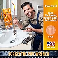 Vista 6 de FlexiSnake Pro Drain Weasel - Limpiador de serpientes para fregadero con nueva punta moldeada, 18 pulgadas, herramienta para eliminar obstrucciones