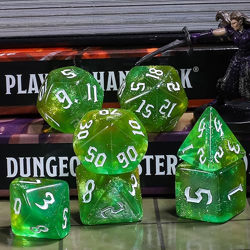Miniatura 150 de CiaraQ DND - Juego de dados poliédricos para juegos de rol de Dungeons and Dragons RPG MTG, con 1 bolsa de dados (rosa + amarillo) Rosa +