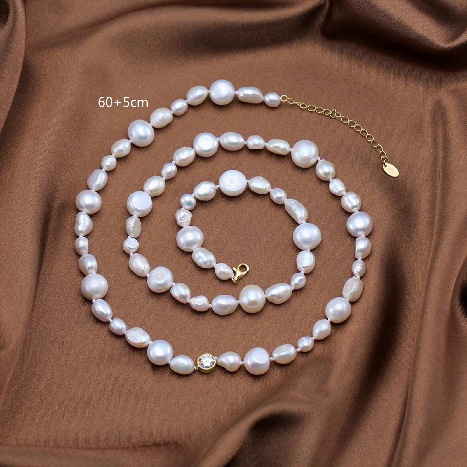 collana di perle barocche naturali d'acqua dolce, bianche, regali per donne ragazze