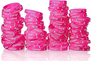 Sratte Breast Cancer Awareness Pink Ribbon Bracelets for Women