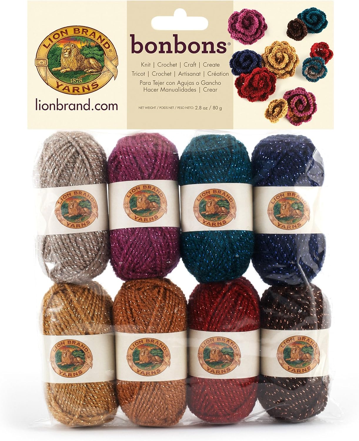 Lion Brand Yarn Yarn, 8 x 38.3 yd/35 m, Celebrate, 672 Foot (Pack of 2)