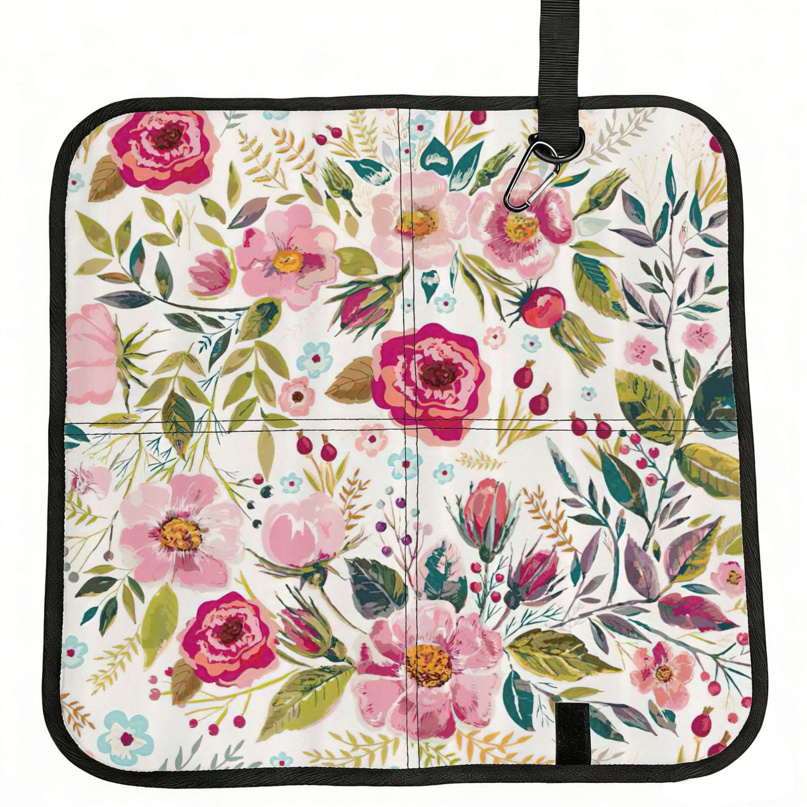 NImongt Flower Leaf Print Portable Chair Pad Foldable Seat Cushion Outdoor Seating Office Picnic Camping