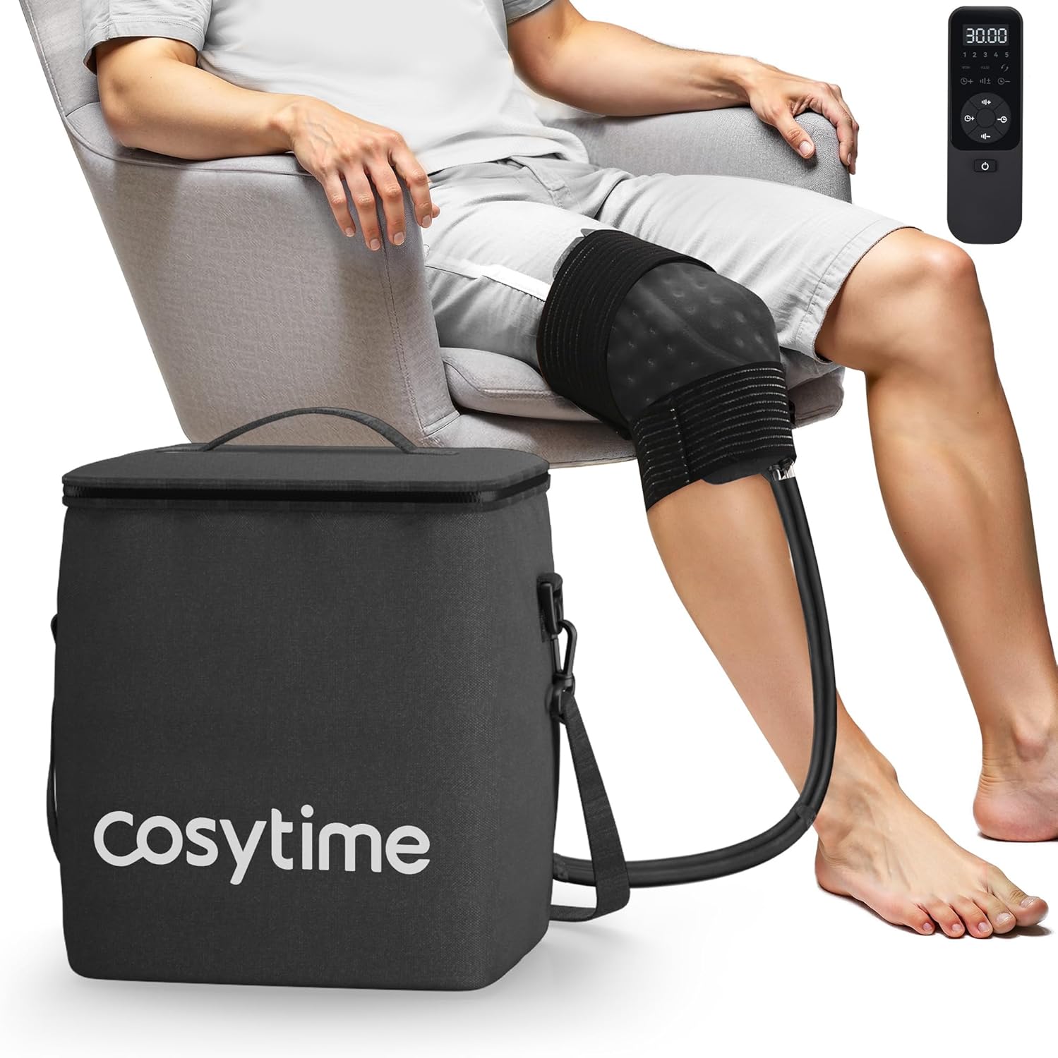 Cold Therapy Ice Machine for Knee After Surgery, 19 QT Cryotherapy Pain Relief & Recovery System with 3 Speed Levels & 6 Timer Settings