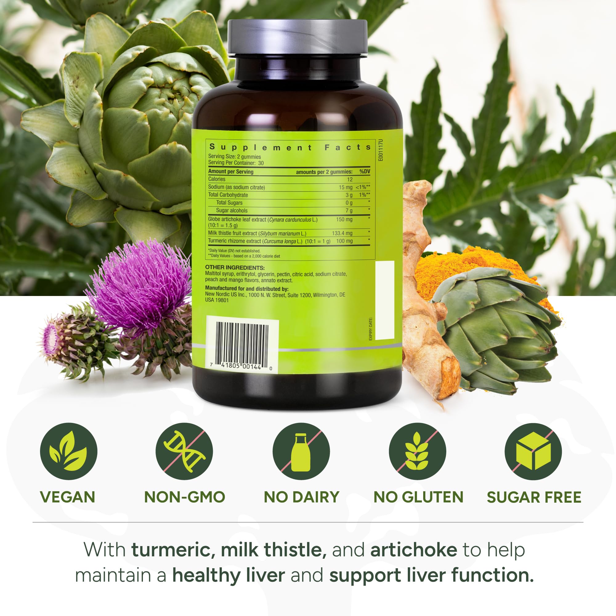 NEW Nordic Active Liver Support Gummies Supplement 180-Day Supply (3 Pack) — Amazon image 5