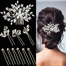 10 pcs Bride Hair Pins Rhinestone Bridal Hair Piece for Women Crystal Hair Accessories for Bride Bridesmaids Flower GirlsGold Classic