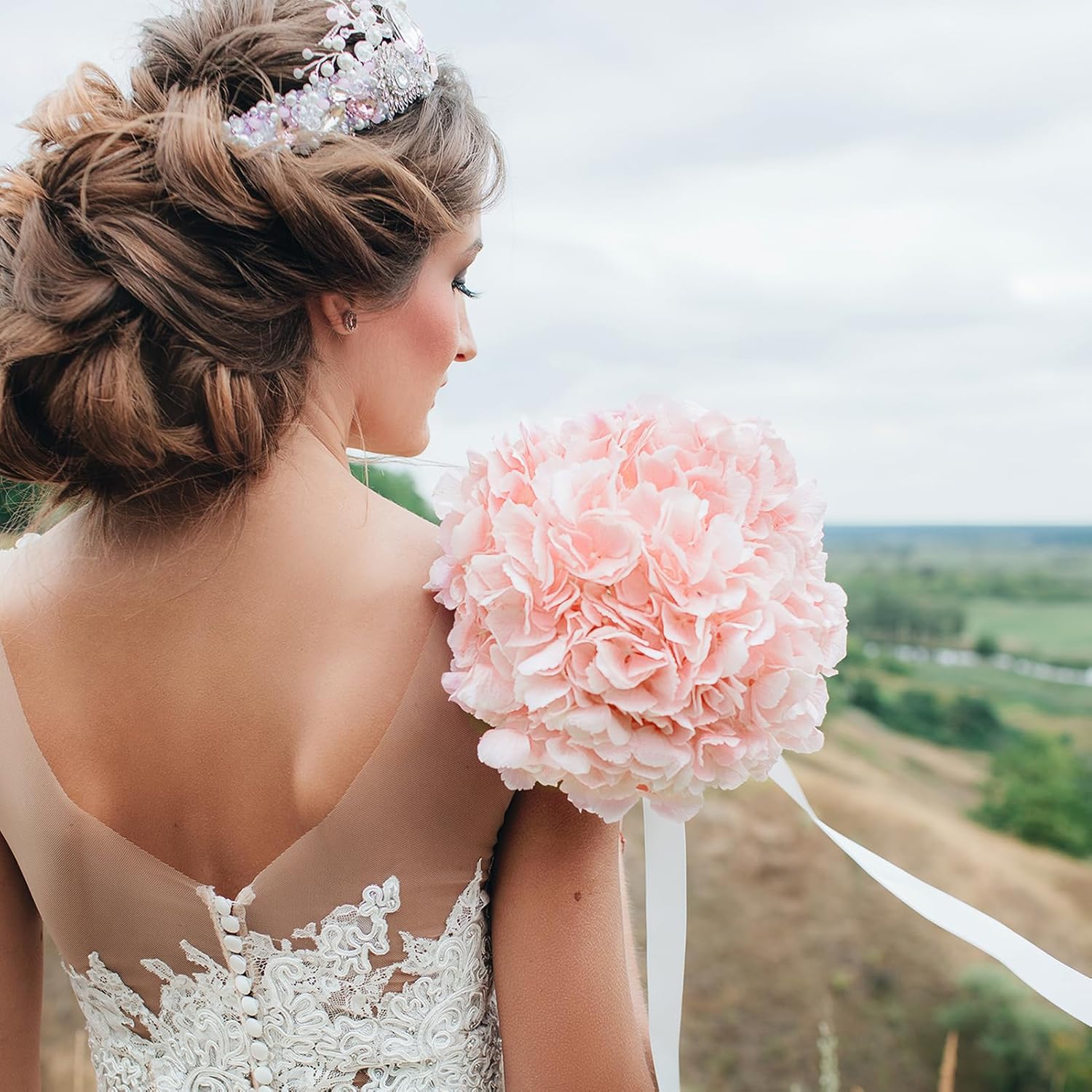 Auihiay 104 pcs Hydrangea Artificial Flowers, Pink Silk Hydrangea Heads with Stems, Hydrangea Flowers for Wedding Centerpiece, Baby Shower, Home Garden Party Decor (Pink) - Image 6