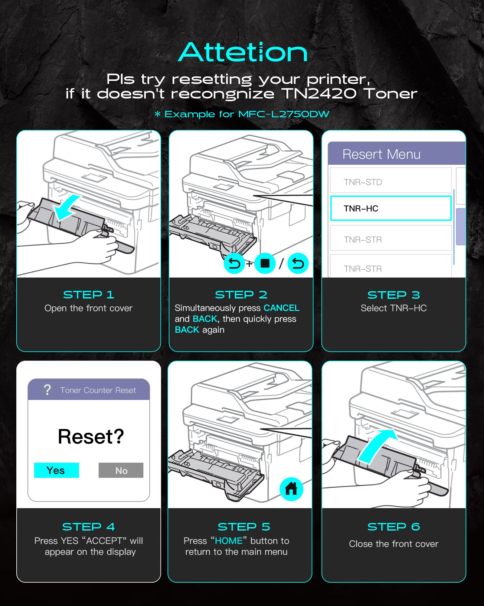 iNKPAD TN2420 Cartuchos de Tóner Compatibles con Brother MFC-L2710DW L2750DW L2710DN L2730DW HL-L2310D L2350DW DCP-L2510D L2530DW L2550DN (2 Negro)
