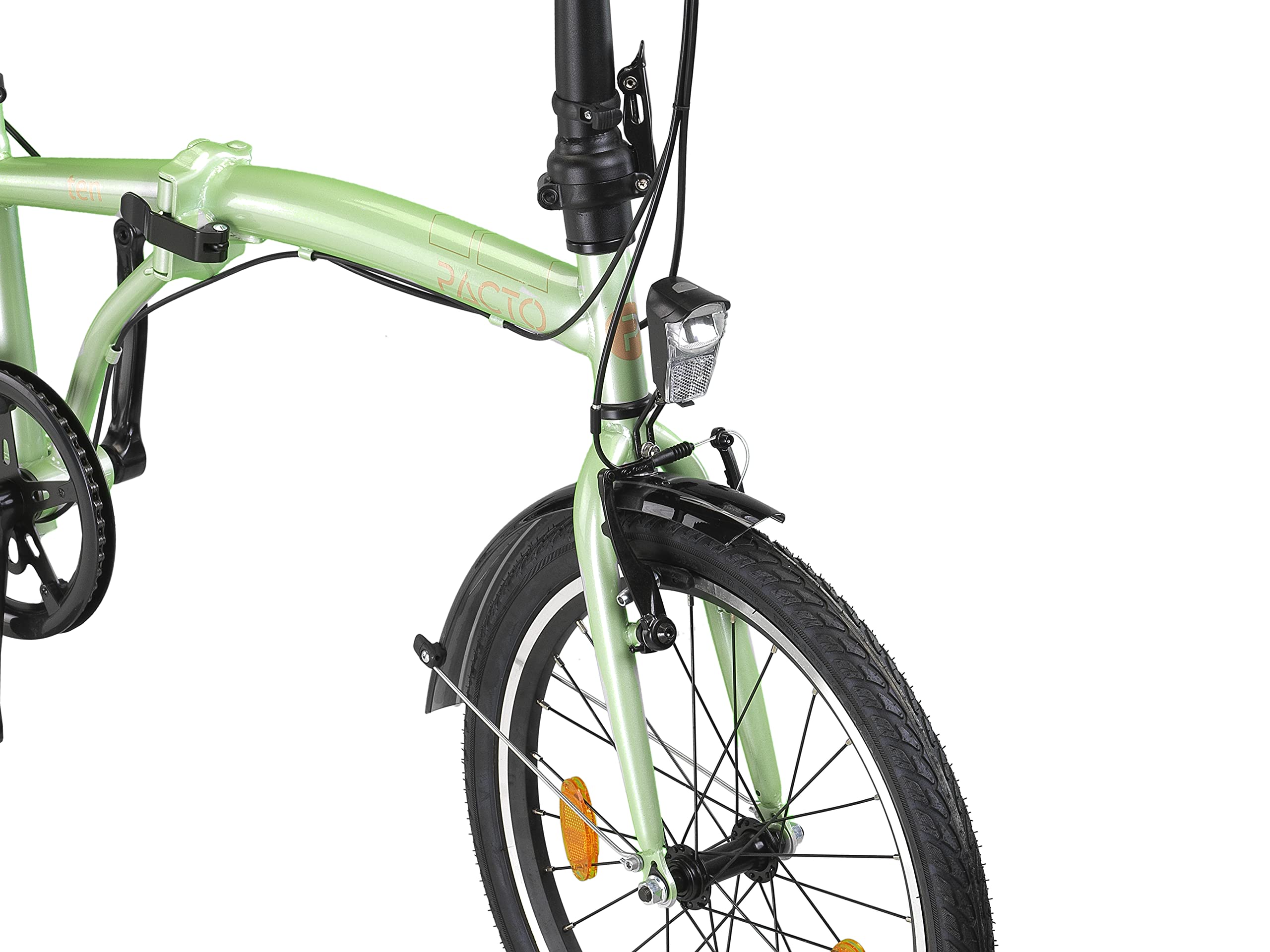 PACTO Ten rower składany 20 cali z systemem szybkiego składania (10 sek), stalowa rama, lekki (16 kg), Shimano, 6 biegów, hamulce V-brake i podwójne ścianki aluminiowe