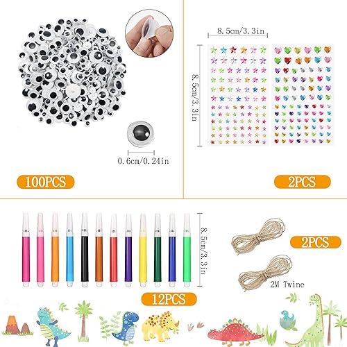 Miniatura 3 de Adornos de madera sin terminar para manualidades, 140 piezas de pintura de madera de dinosaurio para manualidades, discos de madera, rebanadas de