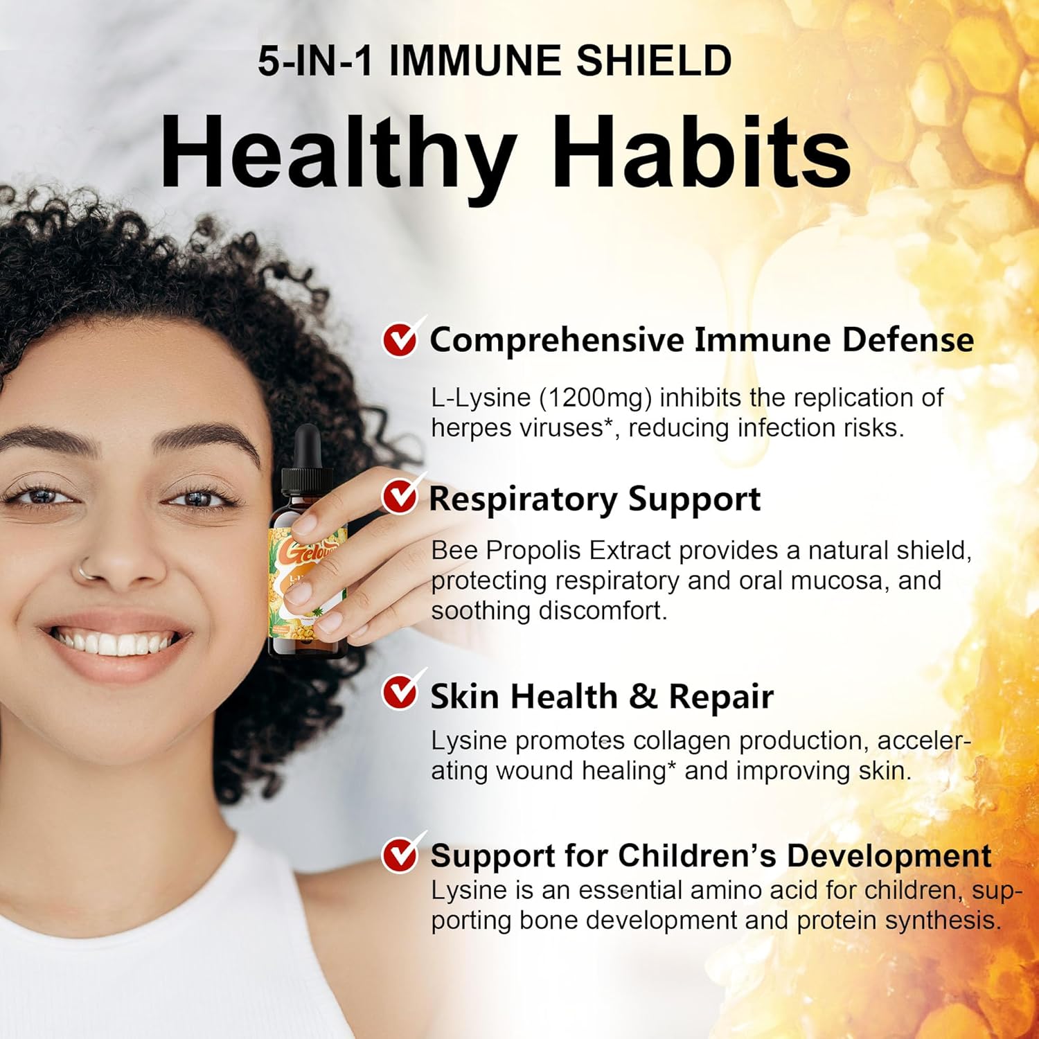 L-Lysine Liquid Drops & Cayenne Pepper Supplements Gummies