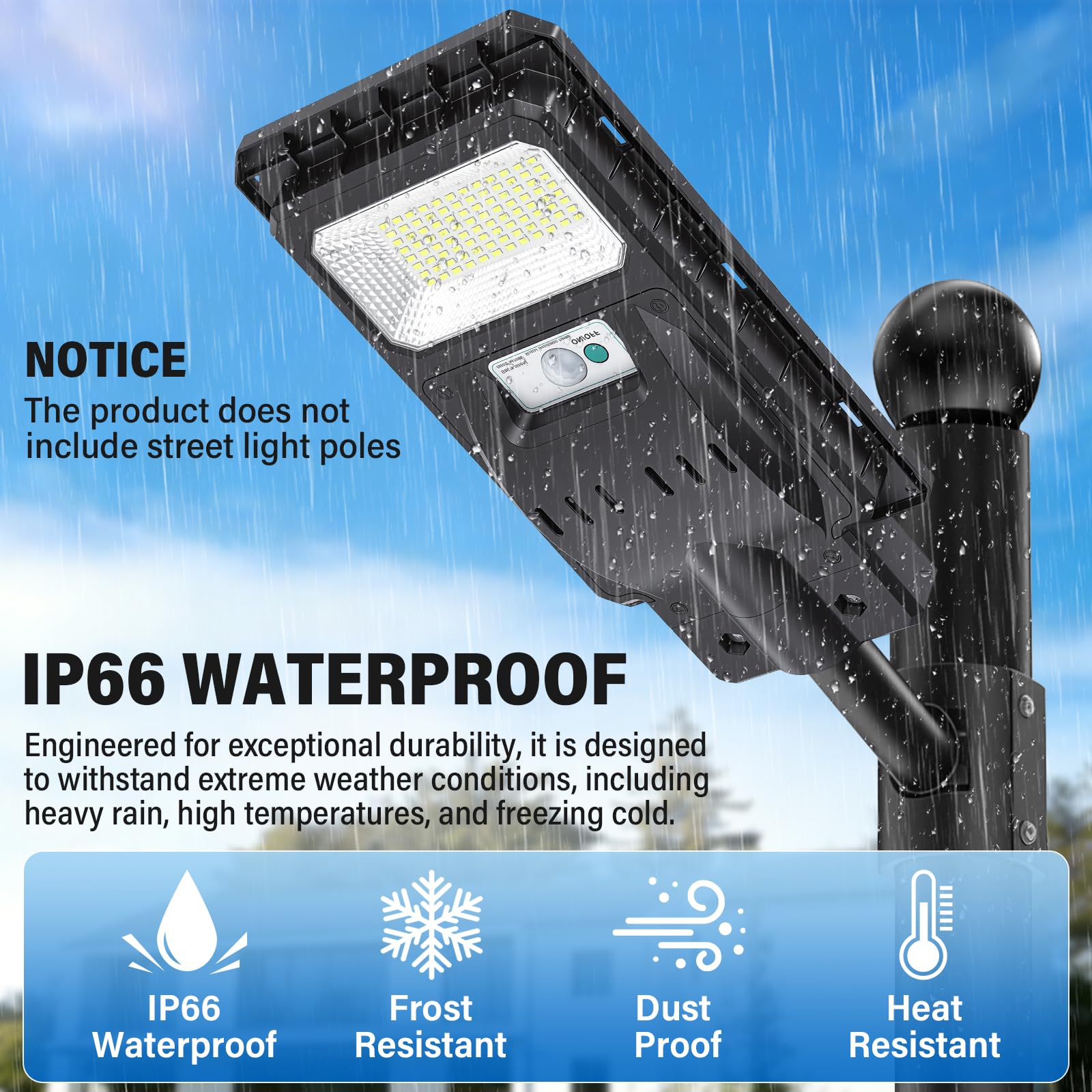 RIGIDON Focos Led Exterior Solares, Farolas Luces, Sensor de Movimiento y Control Remoto, Iluminacion Lampara para Pared Garage Patio Calle Valla, Jardín Terraza, 96 LED 5000mAH, IP66 Impermeable