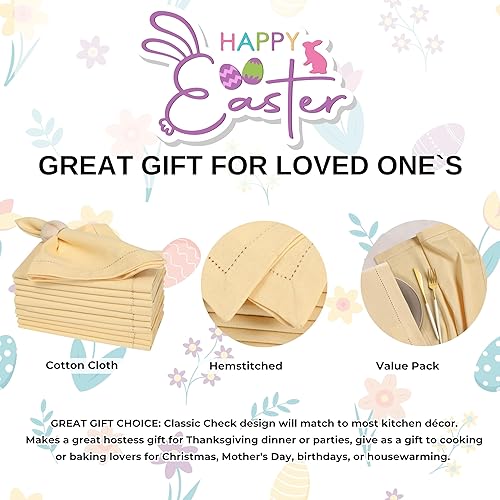 Miniatura 53 de Servilletas de lino y algodón de 18 x 18 pulgadas natural con vainica, servilletas de boda, servilletas de cóctel, servilletas de tela, servilletas