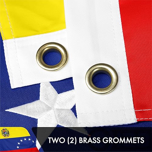 Miniatura 3 de G128 Bandera venezolana de 7 estrellas de Venezuela  4 x 6 pies  Serie Doble ToughWeave bordado de doble cara de poliéster 210D  Bandera de país,