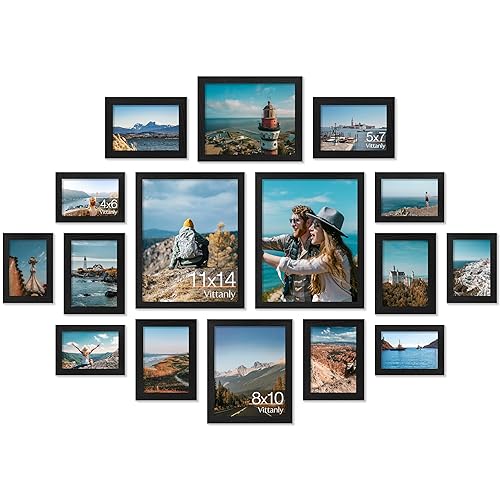 Vittanly 16 Pack Picture Frames, Gallery Wall Frame Set with
