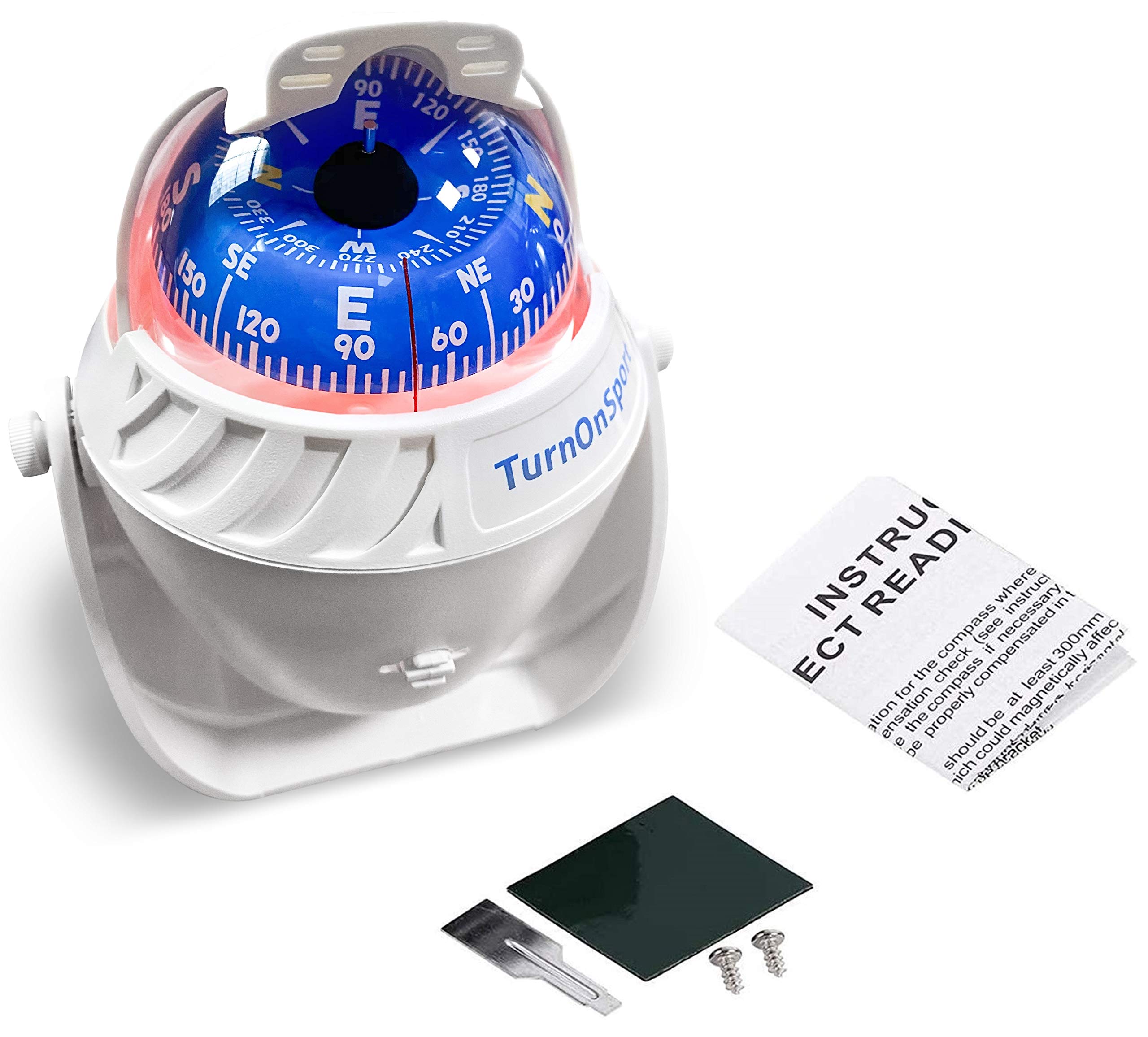 TurnOnSport Boat Compass Dash Mount Flush Boating Compass Dashboard