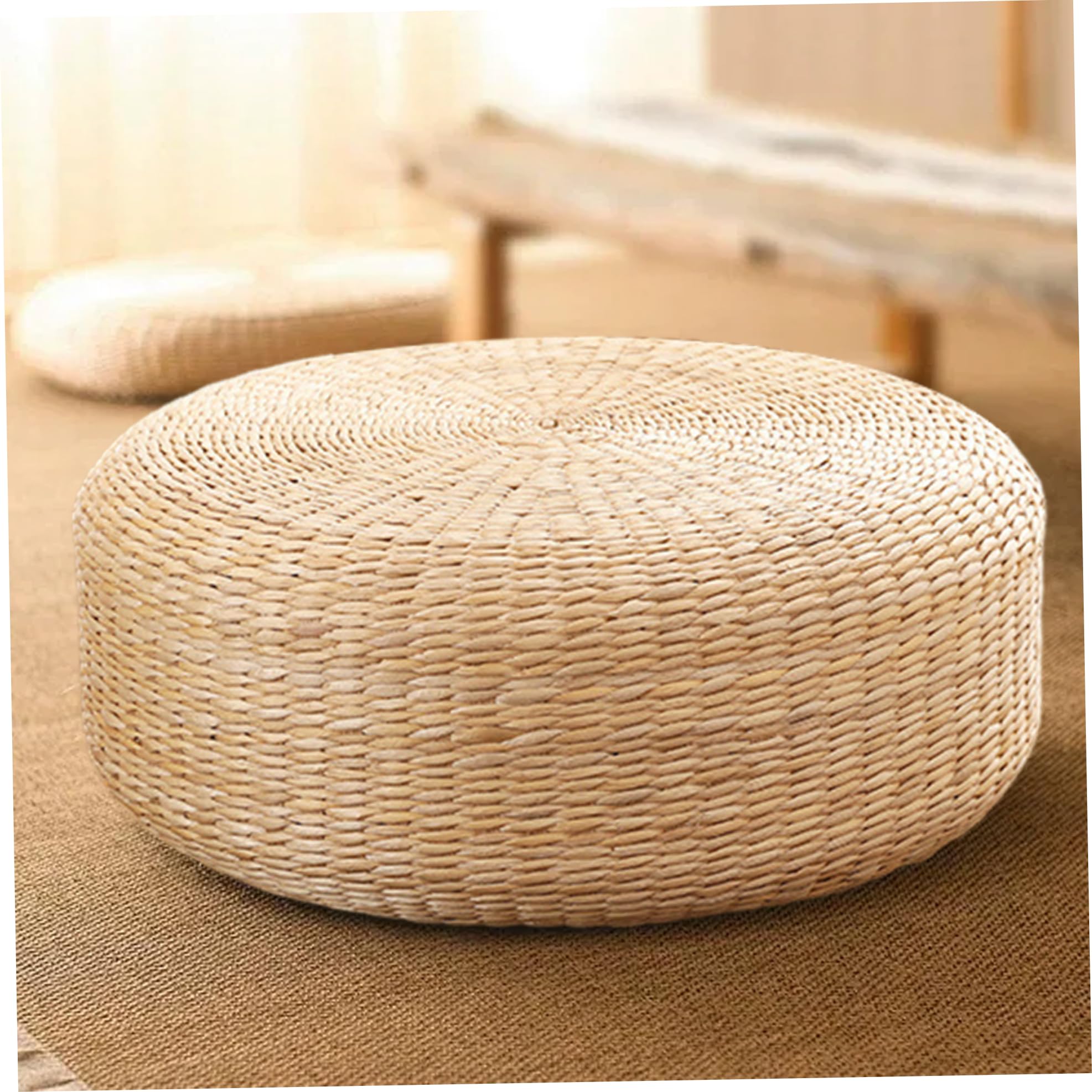 Cuscino da pavimento Tatami Cuscini da pavimento in tessuto naturale da 16 pollici per la seduta di meditazione del Buddha Cuscino confortevole Cuscini per soggiorno per adulti