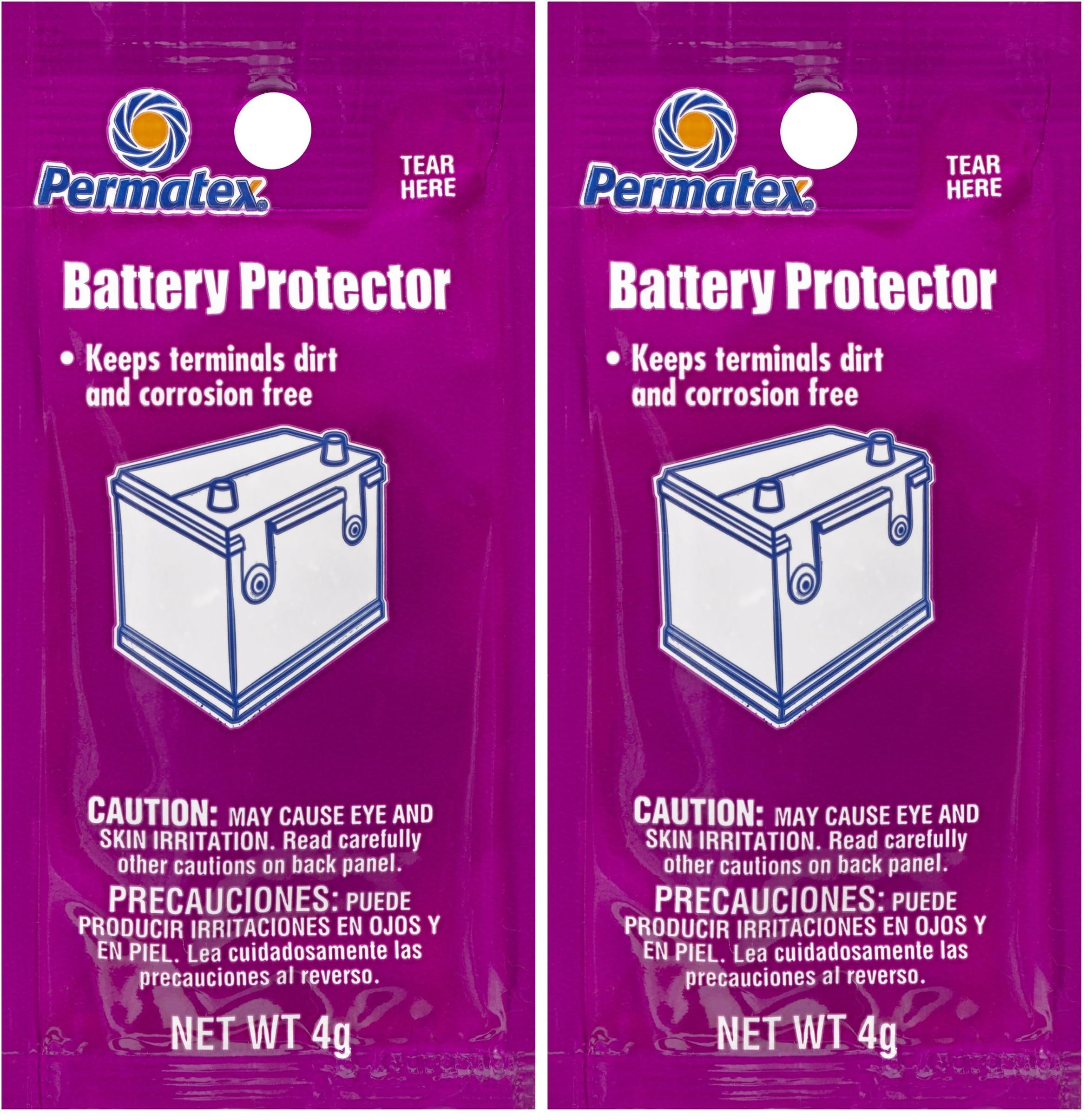 Permatex 09976 Counterman's Choice Battery Protector Grease, 4 g Pouch (Pack of 2)