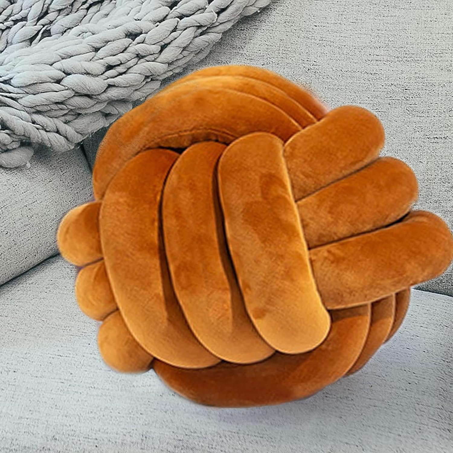 Jemsia Knot Pillow Ball Pillow Knot,Soft Home Decorative