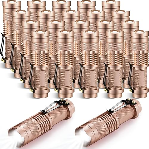 Miniatura 11 de Fumete 20 piezas de linterna LED mini 3 modos linterna táctica pequeña resistente al agua luz de bolsillo linterna de enfoque ajustable para