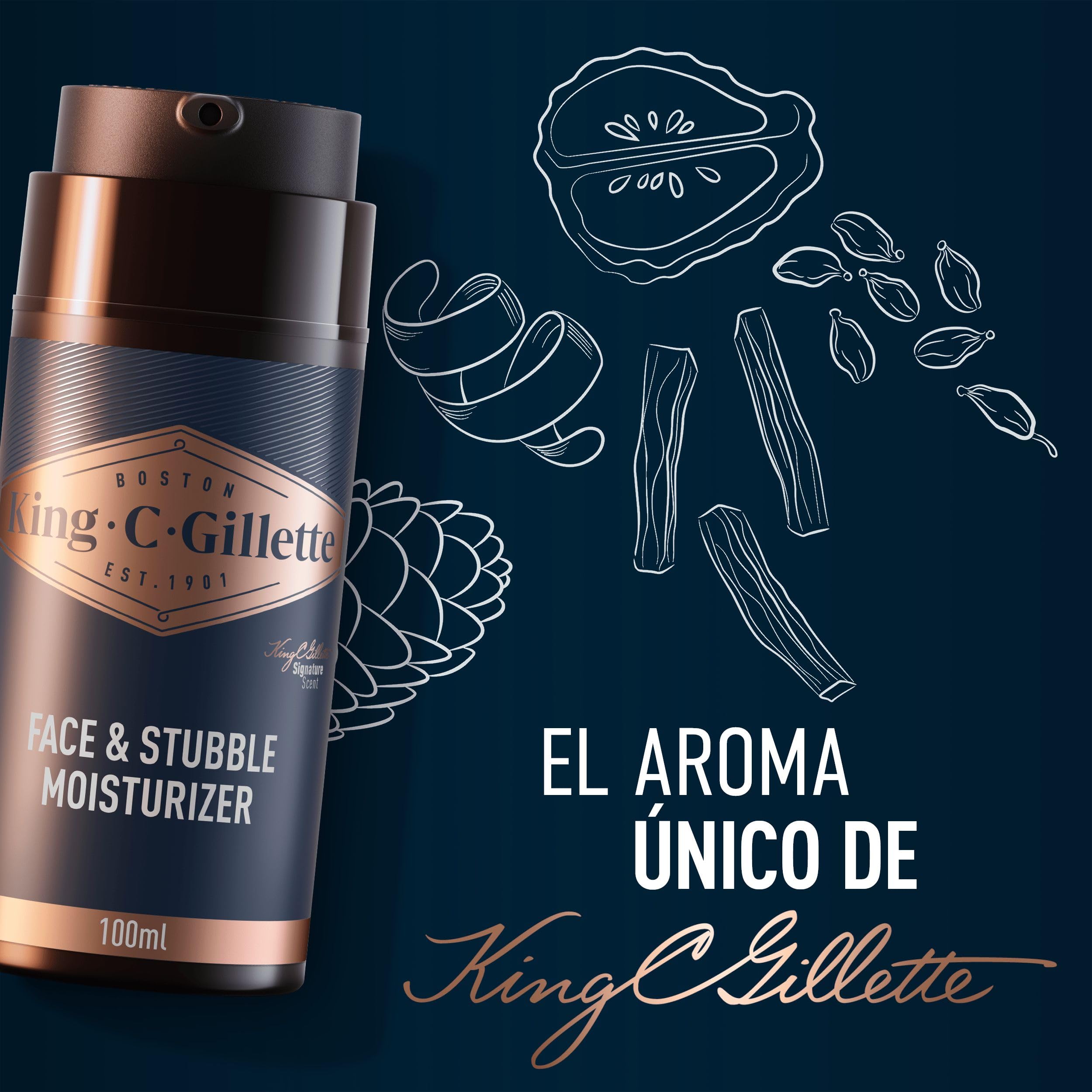King C. Gillette Kit De Regalo Stubble, Incluye Recortadora De Barba Style Master, 4 Peines Y Crema Hidratante Para Rostro Y Barba De 3 Días