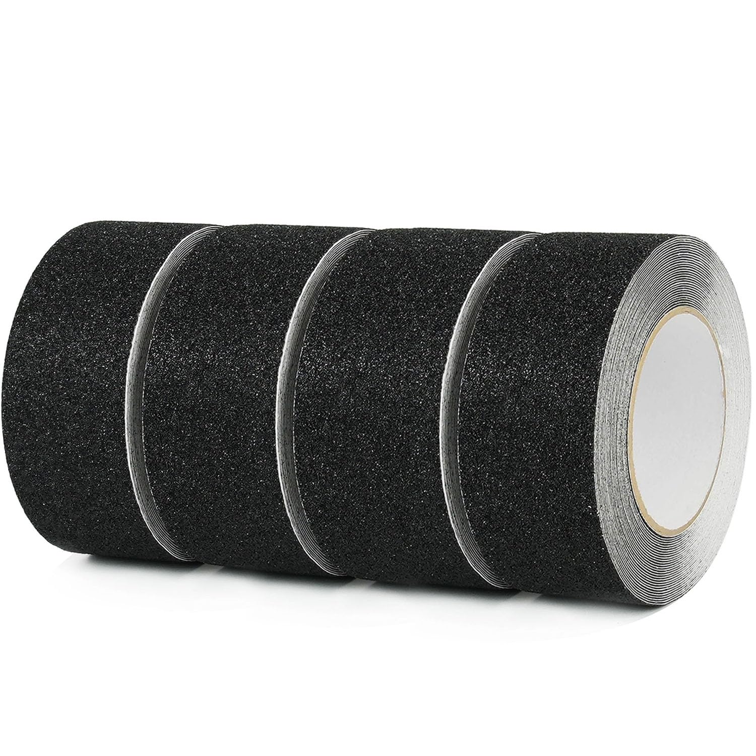 CHUANGSEED 4 Rolls Heavy Duty black Anti Slip Tape 50mm x 10m Grip Tape High Traction strong grip Tape Self Adhesive Safety Non Skid Traction Tread Warning Tape for Steps — image 1