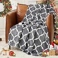 Homemate 50x60 Electric Heated Throw Blanket - 10 Heat Levels, 8-Hour Auto-Off, Soft Flannel, ETL Certified Overheat Protection