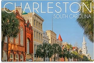 Lantern Press 10x15 Inch Wood Sign, Ready to Hang Wall Decor, Charleston, South Carolina, Colorful Buildings