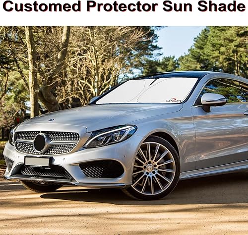 Miniatura 5 de Parasol para parabrisas de automóvil - Motomate para Mercedes Benz Clase C W205 C250 C300 C400 2015-2021 4 capas de nano recubrimiento con bolsa de
