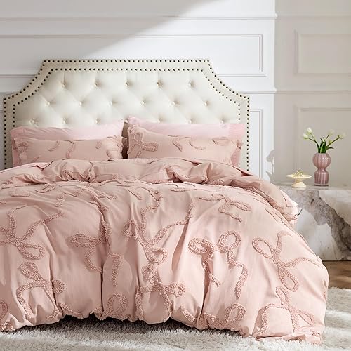 Miniatura 25 de Bedsure - Funda nórdica estilo bohemio tamaño Queen - Ropa de cama de lino transpirable y suave, funda de edredón lavable a máquina para todas