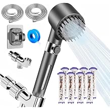 Filtered Shower Head with Handheld High Pressure/8 Filters 2 Hoses