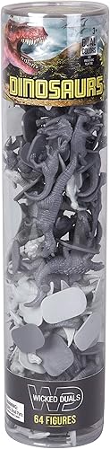 Miniatura 3 de SCS Direct Juego de figuras de acción de dinosaurio, colección de juguetes de 64 piezas con 12 esculturas únicas, mini figuras de dinosaurio para