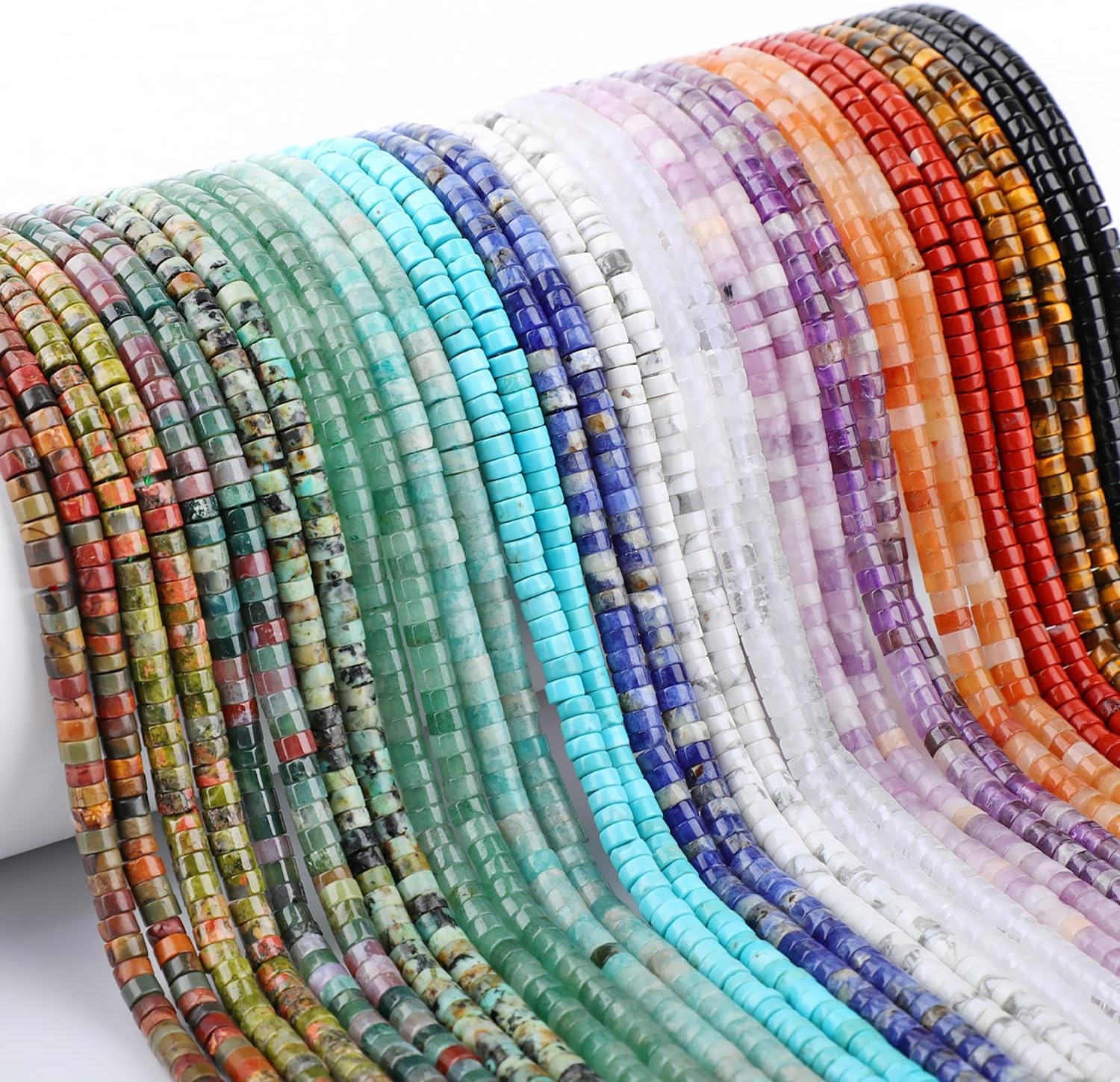 Natural Amazonite Heishi Spacer Beads Loose Semi Precious Flat Round Gemstone Disc Shape Stone for Beading Jewelry Making 4x2mm 15.5" - Image 6