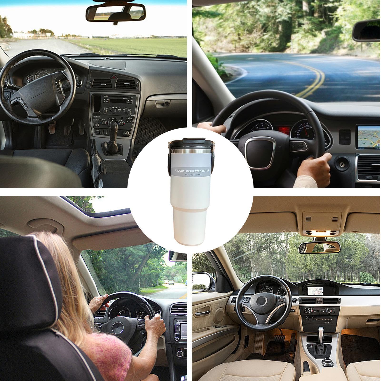 Taza de café de viaje para coche,Taza de café aislada con tapa Tazas de