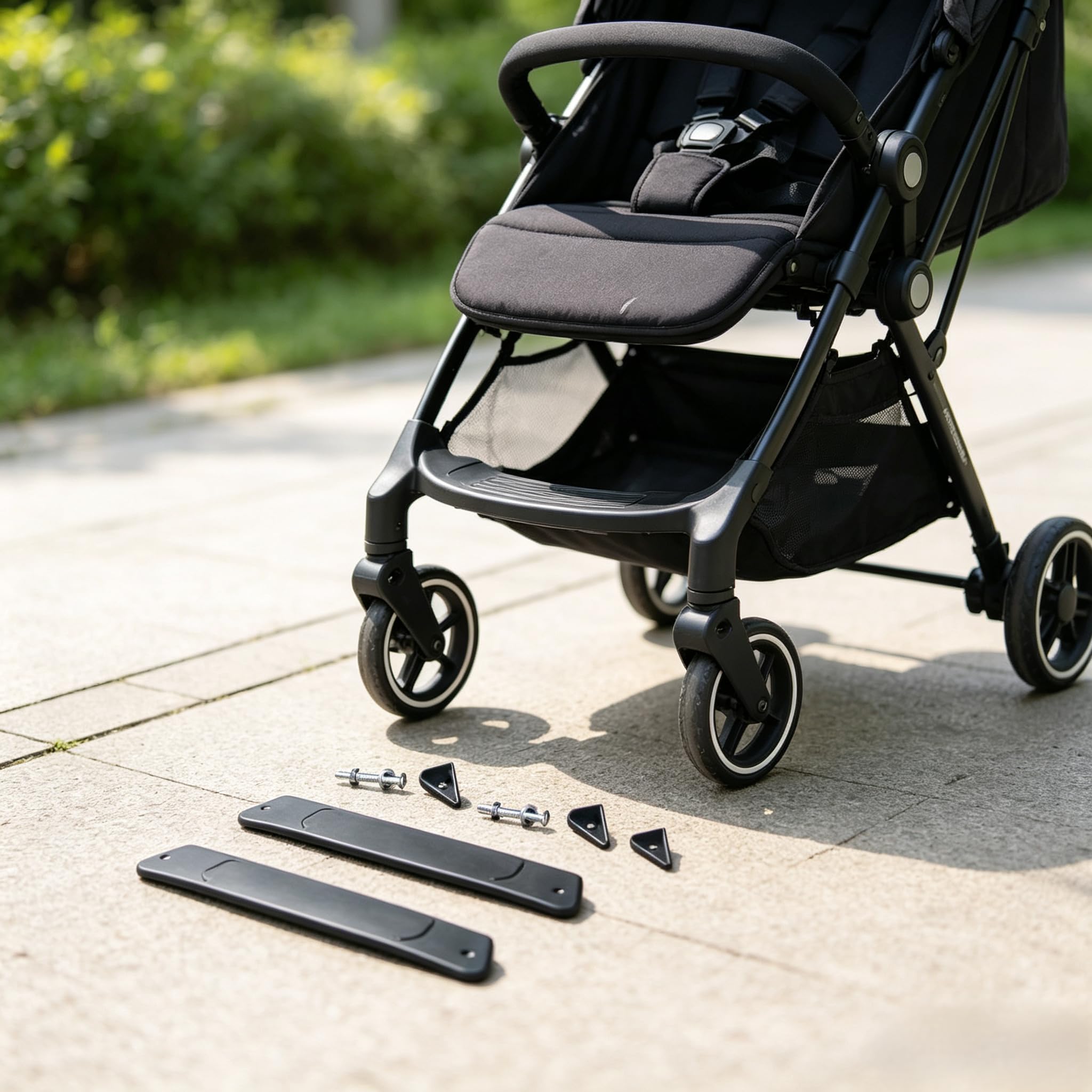 2 reposapiés de repuesto para cochecito de bebé, ajustables, extensión de estribo y accesorios para asientos de cochecito, conectores de cochecito de bebé, conectores de cochecito de bebé (37 cm)