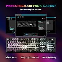 Vista 3 de Newmen GM104 Wired Gaming Keyboard and Mouse Combo,USB RGB Backlit Mechanical Feel 26-Key Anti-Ghosting Computer Gaming Keyboards,Colorful Breathing