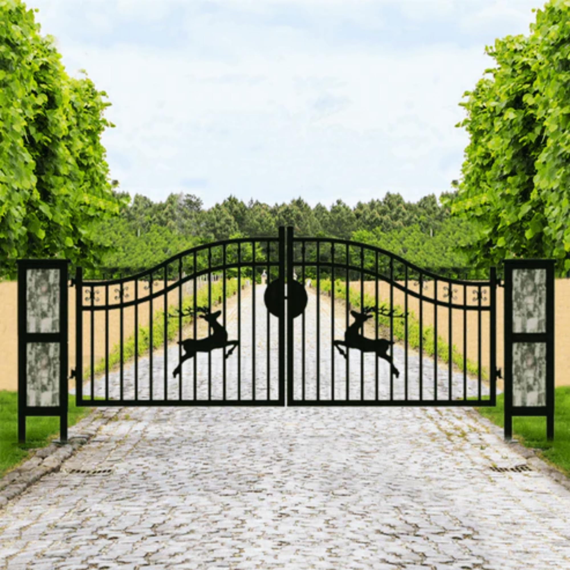 Amazon.com: CHERY INDUSTRIAL.COM 20x8 ft Dual Swing Driveway Gate