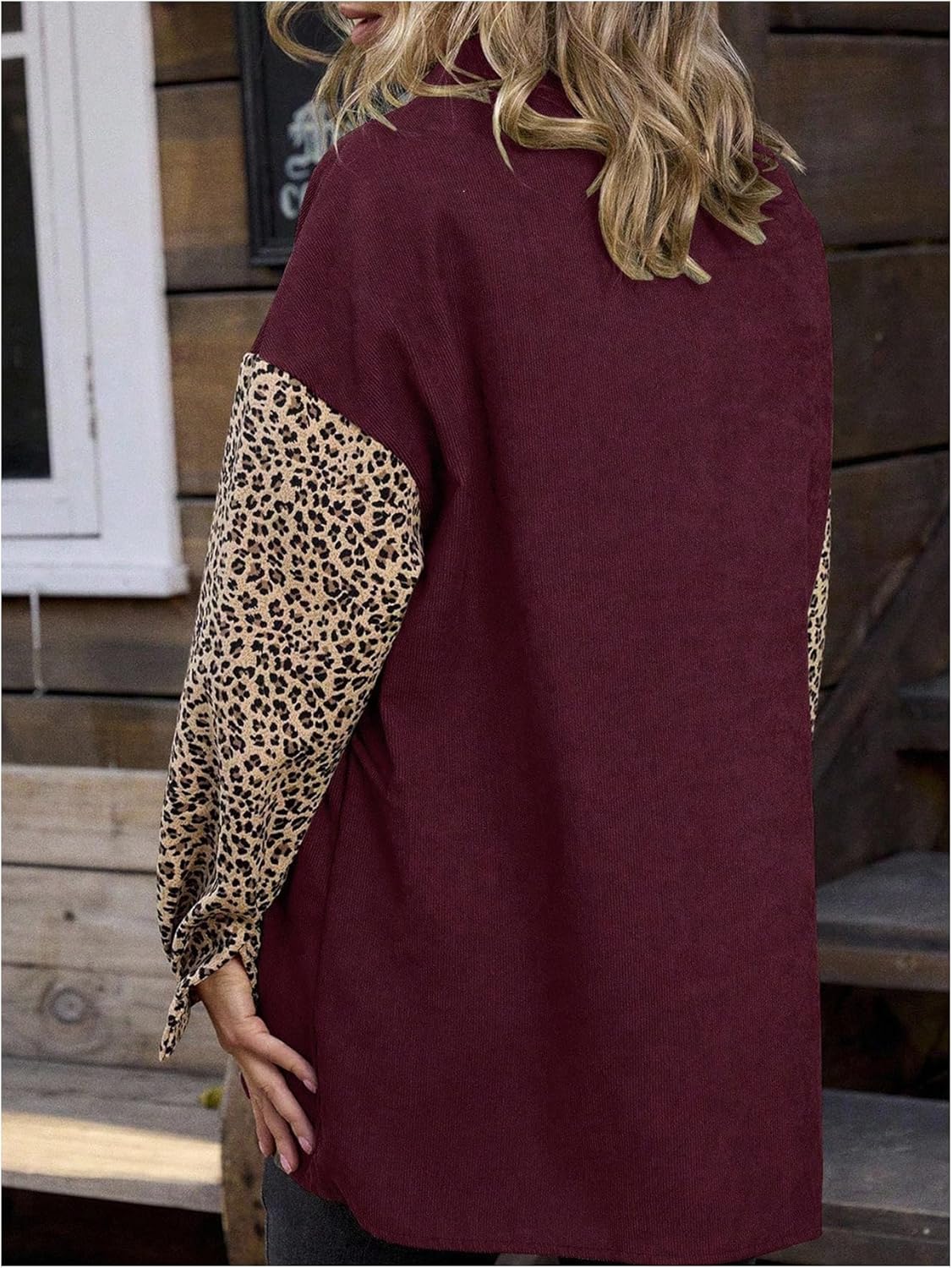 SHENHE Women's Leopard Cheetah Jacket Y2K Oversized Flannel Long Sleeve Button Down Shirts Long Animal Jacket Fall Clothes - Image 2