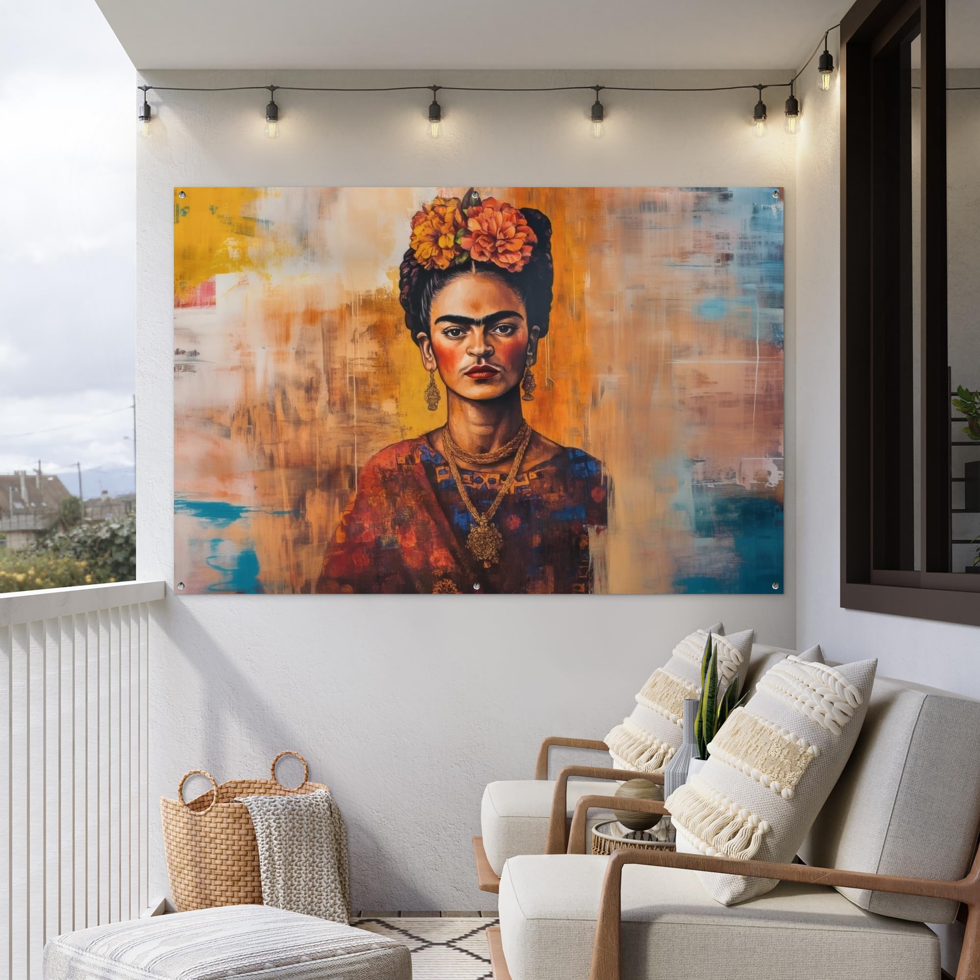 MuchoWow© Poster De Jardin Decoracion Balcón Wall Decoration Adornos Pared | 180x120 cm - Terraza Exterior Decoración Patio Posters Decorativos Retrato - Joyería - Pintura