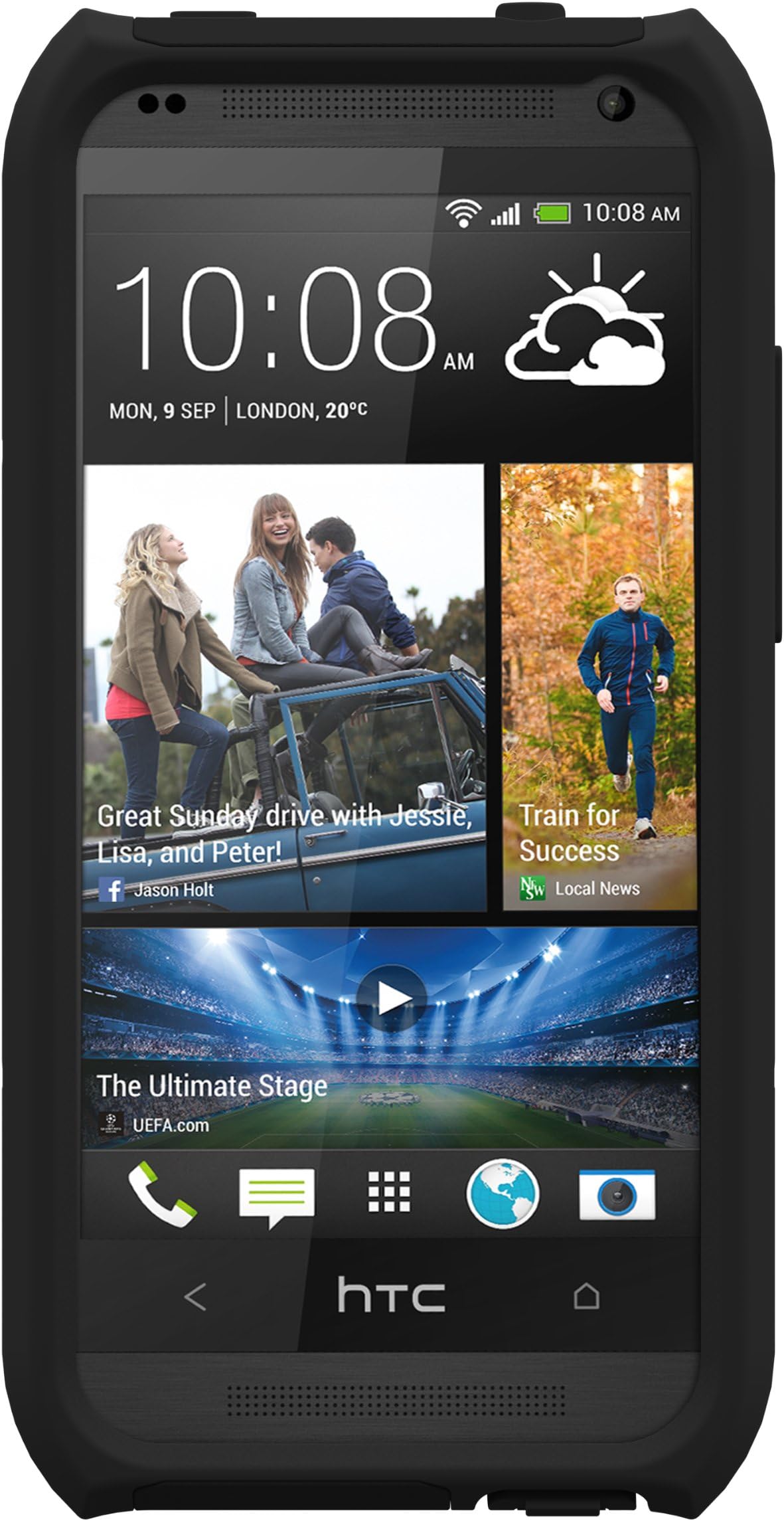 Trident Aegis Series Case for HTC Zara/Desire 601 - Retail Packaging - Black