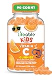Lifeable Kids Vitamin C Gummies | 250mg | Great Tasting VIT C | Vegan GMO-Free Vitamin C Chewable | for Immune Support | 90 Gummies